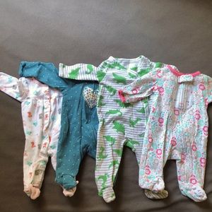 Newborn footie pajama onesies girls
